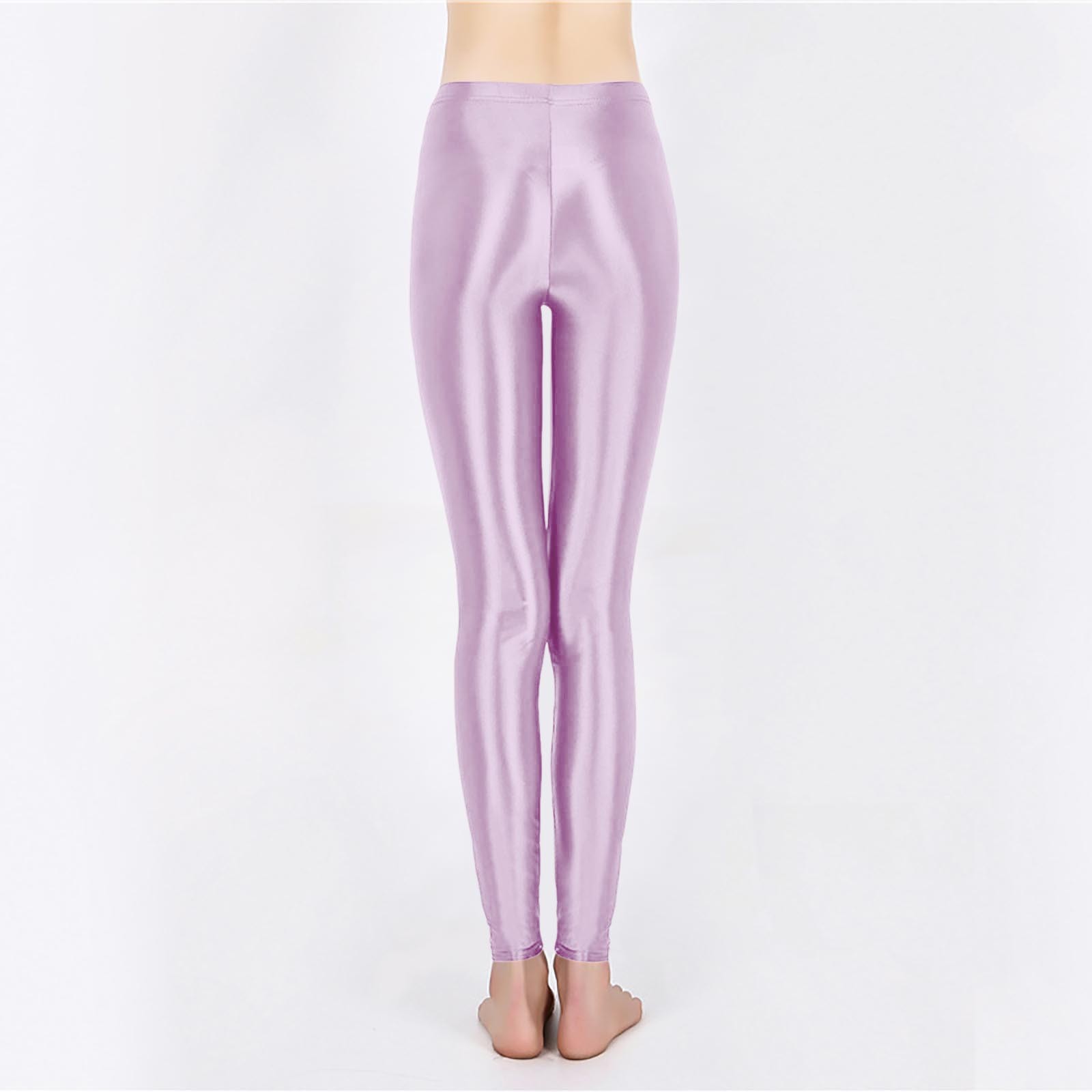 thumbnail image 3 of Leggings brillantes de entrenamiento de cintura alta para tallas grandes - 76 % nailon, alta elasticidad, aptos para yoga/baile - Tallas M-XL con tolerancia de medición de 1 pulgada, 3 of 5